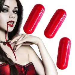 Halloween Fake Blood Capsules Horror Zombie Blood Vampire Cosplay Costume Prank Trick Prop April Fools Hematemesis Capsules