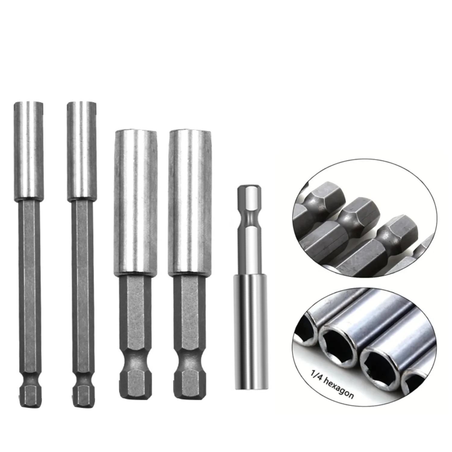 Sturdy, Reliable, and Efficient 1/4 Batch Strong Connecting Rod Pistol Drill Extension Rod 6.35mm Sleeve Quick Adapter for Power