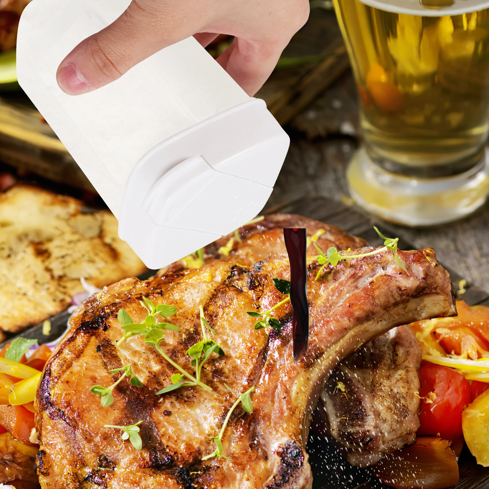 

4Pcs Transparent Seasoning Jar Double Lid Portable Salt Sugar Pepper Container Kitchen Spice Organizer Storage Canister