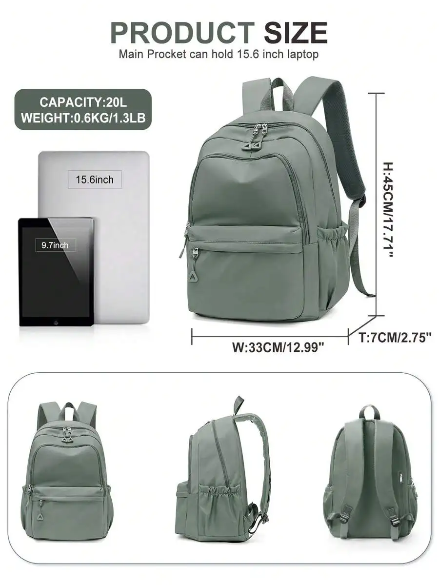 Large Capacity Women's Laptop Backpack, Classic Casual Daily Backpack, College Style Lightweight School Bag, Unisex, Anti-Theft