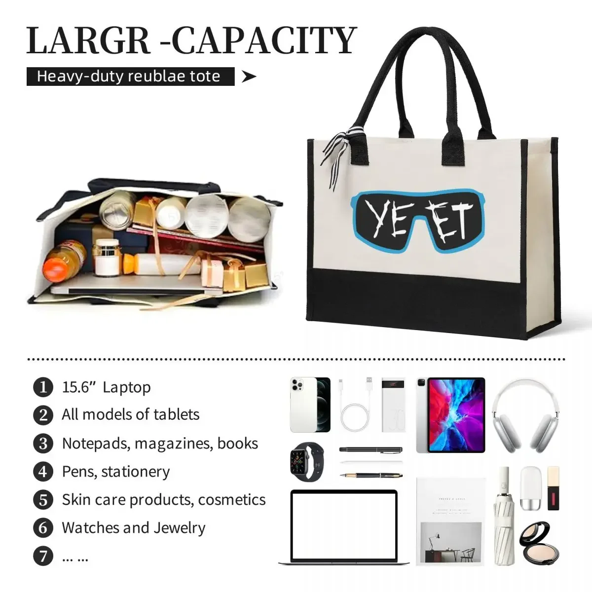 Canvas Gift Shopping Bag Yeet Canvas Large Capacity Bag Customizable Quality Gifts