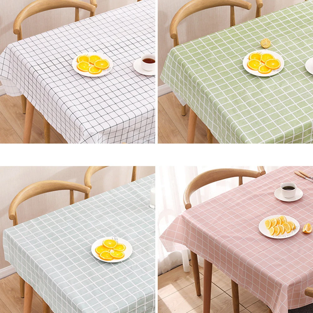 

PVC Tablecloth Waterproof Oil Stain Resistant Cover for Indoor Outdoor Dining Kitchen R om Color Protects Tables Seamless