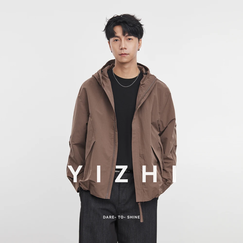

Fashion Men's Outdoor Hooded Jacket 2025 Autumn New Solid Color Loose Outdoor Sun Protection Work Jacket Men's Hoodie