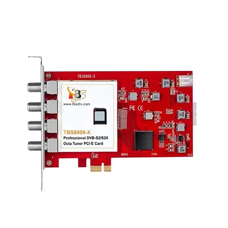 TBS6902 TBS 6909X V2 DVB-S2 Карта PCIe с двумя тюнерами для цифрового спутникового телевидения HD и SD