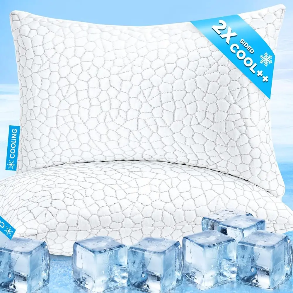 

King Size Cooling Pillow Set for Side and Back Sleepers, Dual-Sided Gel Pillow for Hot Sleepers and Shoulder Pain Relief