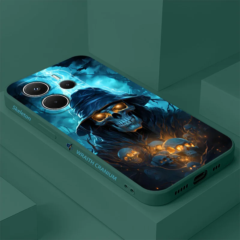 

Terrorist Skeleton Phone Case For Xiaomi Redmi Note 14 13 12 12S 11 11S 10 10S 9 9S 14C Pro Plus 4G 5G Liquid Silicone Cover