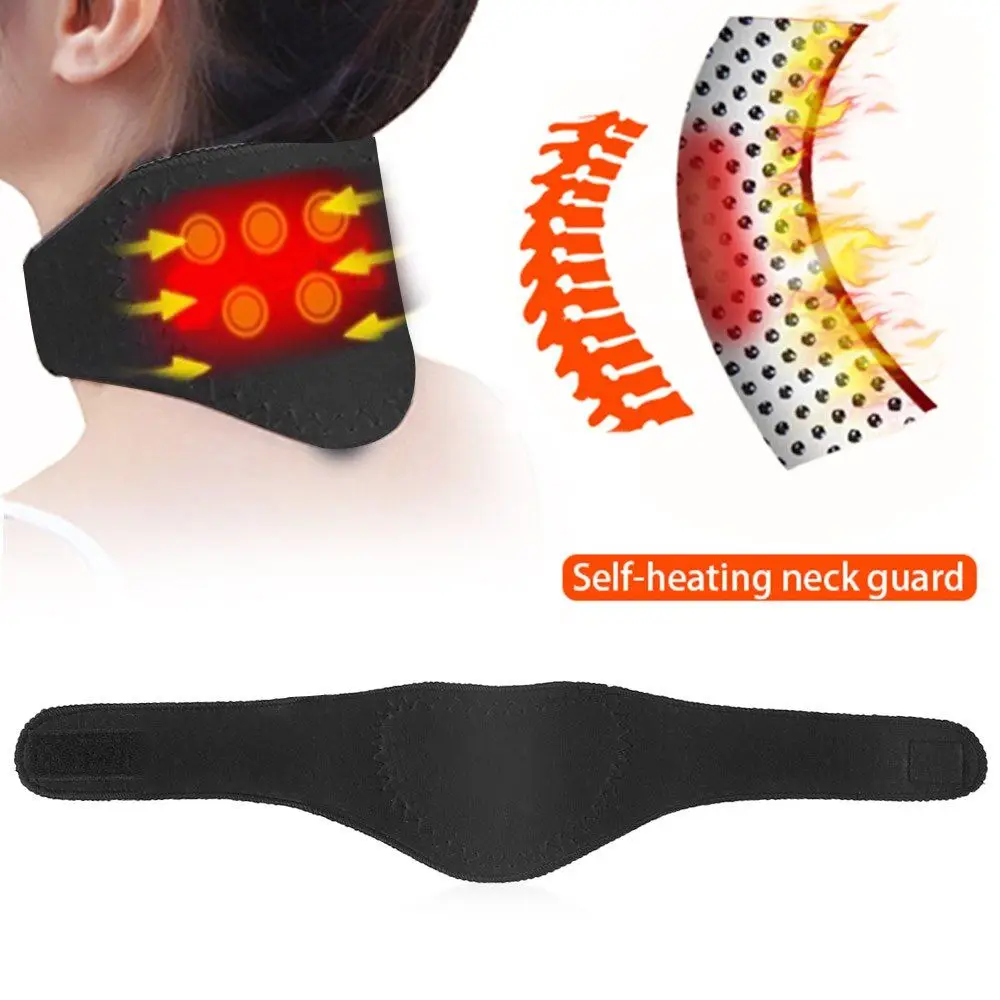 Masajeador para aliviar el cuello con imán, terapia de disco Cervical, soporte para el cuello, almohadilla autocalentable, Collar para el cuidado del cuello, banda magnética para el cuello