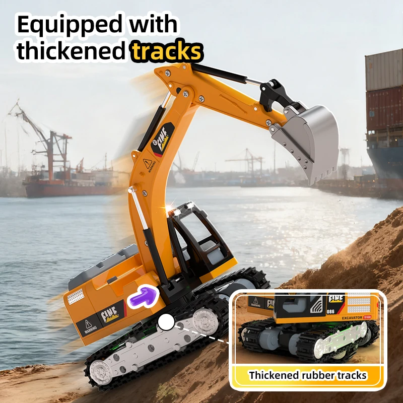 HG4-301 RC Truck Electric Remote Control Excavator Simulation Alloy Engineering Vehicle Toy Car Bulldozer Model Toy Gifts