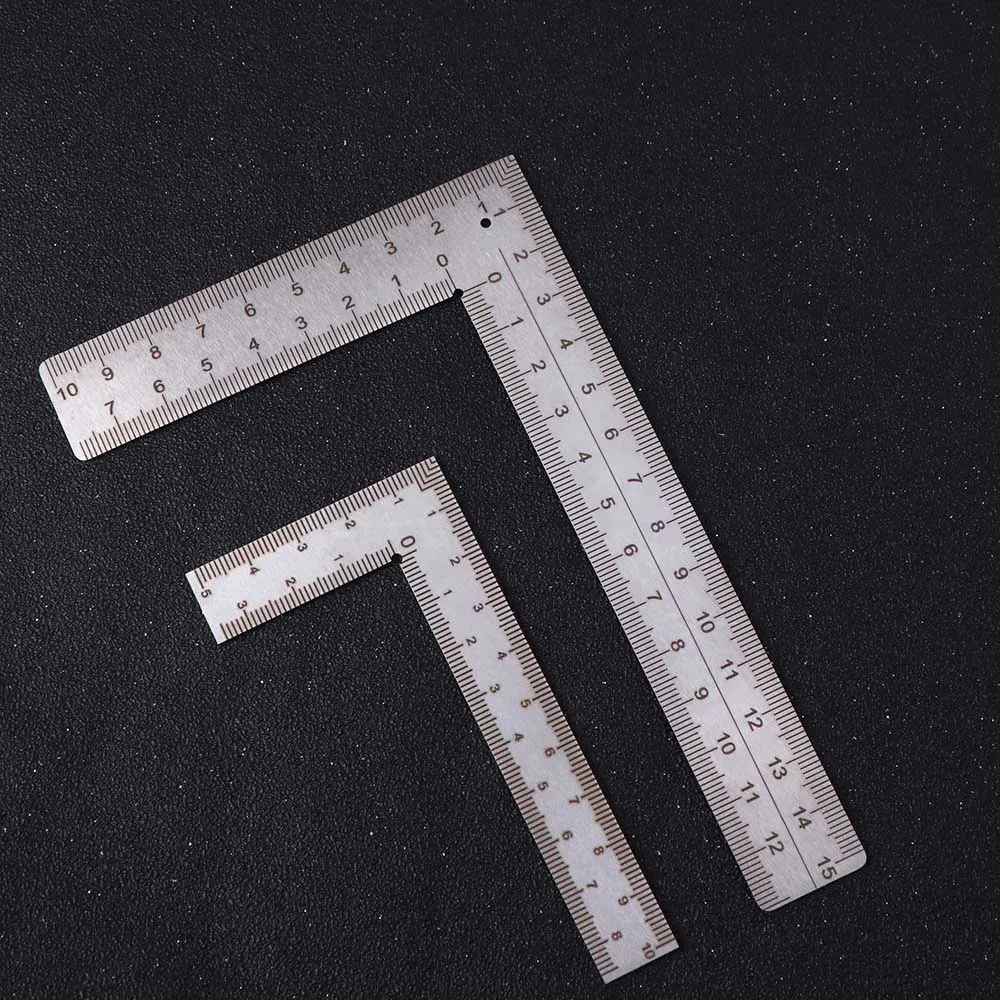 Drawing Tools Stainless Steel L Square Ruler Double-Sided High-Accuracy Metal Ruler Small Frame Precision Mini Ruler Educational
