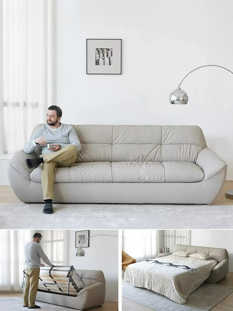 

Customizable Jocks/Charlie sofa bed, cat scratching cloth retro straight row small apartment folding dual-use 2025 new model