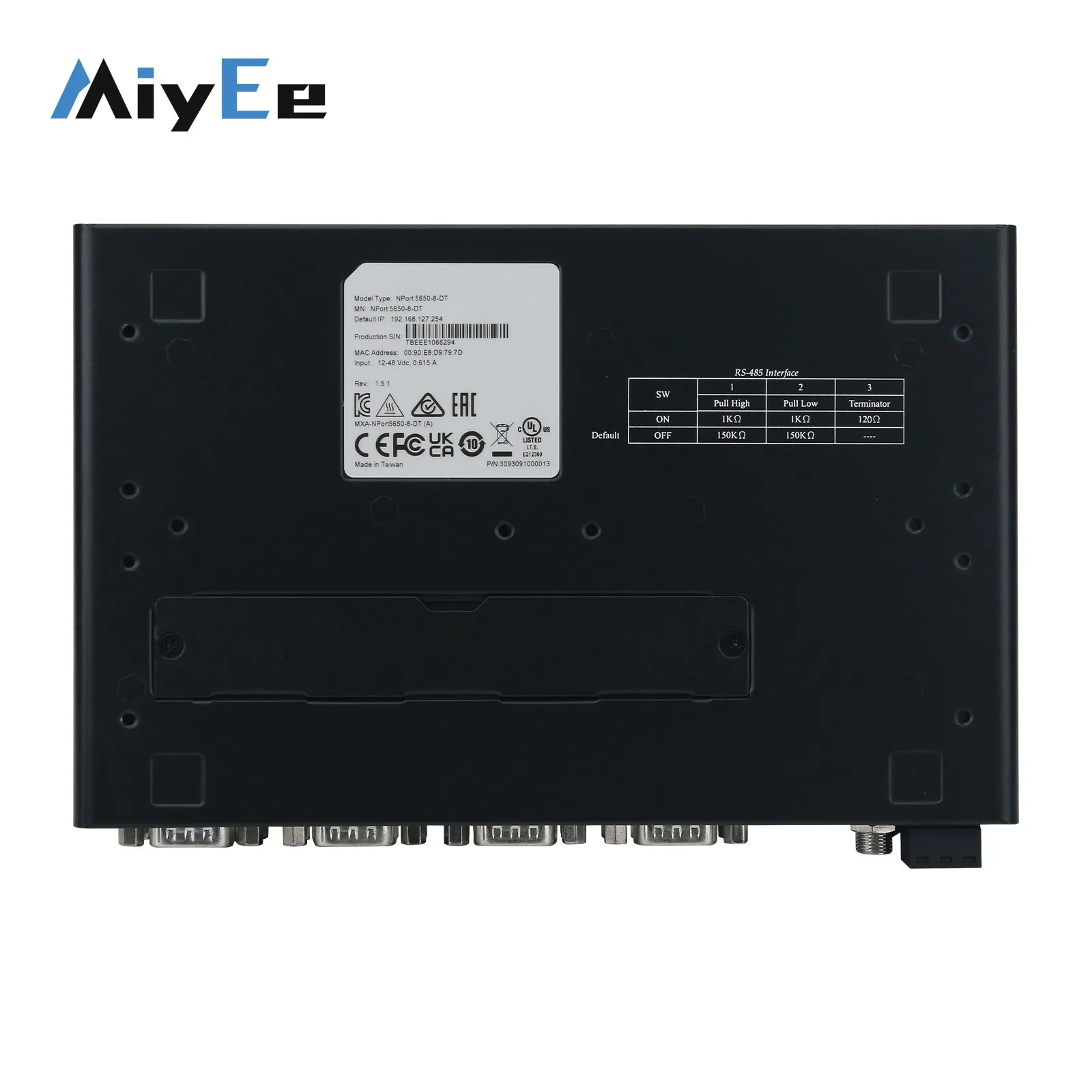 MOXA NPort 5650-8-DT 8-Port Serial Server Support Wall-mount and Guide-rail Installation with DB9 Pin Connector