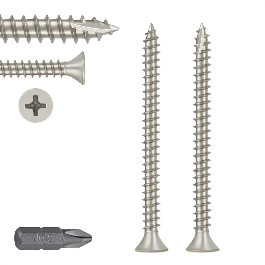 

Wood Screws 9 X 3 Flat Head Phillips Screws 300 Pcs Coarse Thread Self Tapping Screws Satin Nickel