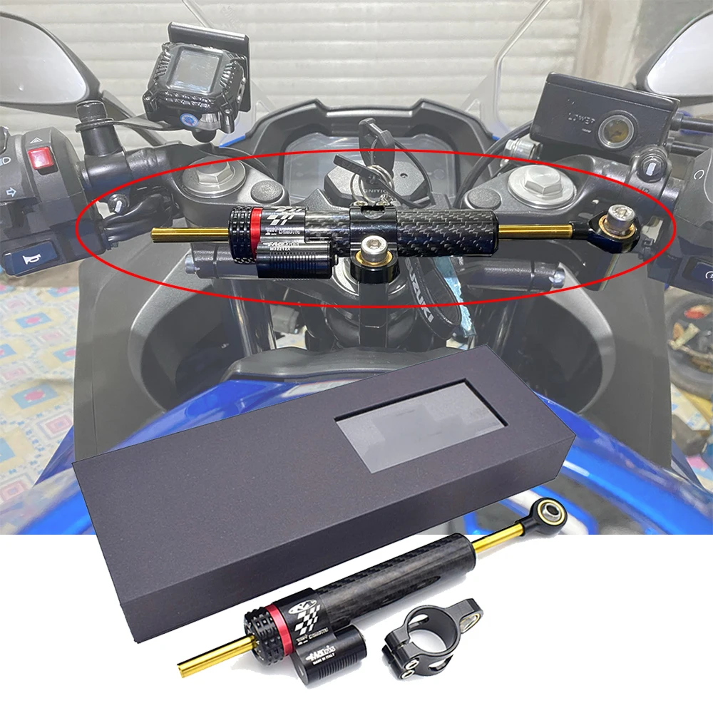 

250mm 342mm Motorcycle Carbon Directional Steering Damper For YAMAHA Kawasaki Honda Suzuki KTM Universal Stabilizer Adjustable
