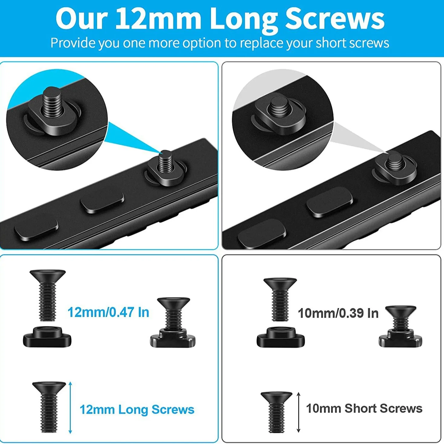 300sets/pack MLOK M-LOK Screw And T Nut Replacement Set