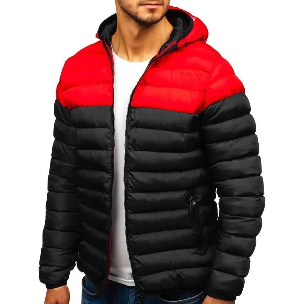 Parka acolchada con cuello con capucha para hombre, abrigos de plumón de algodón, abrigo grueso cálido, abrigo de invierno, moda masculina