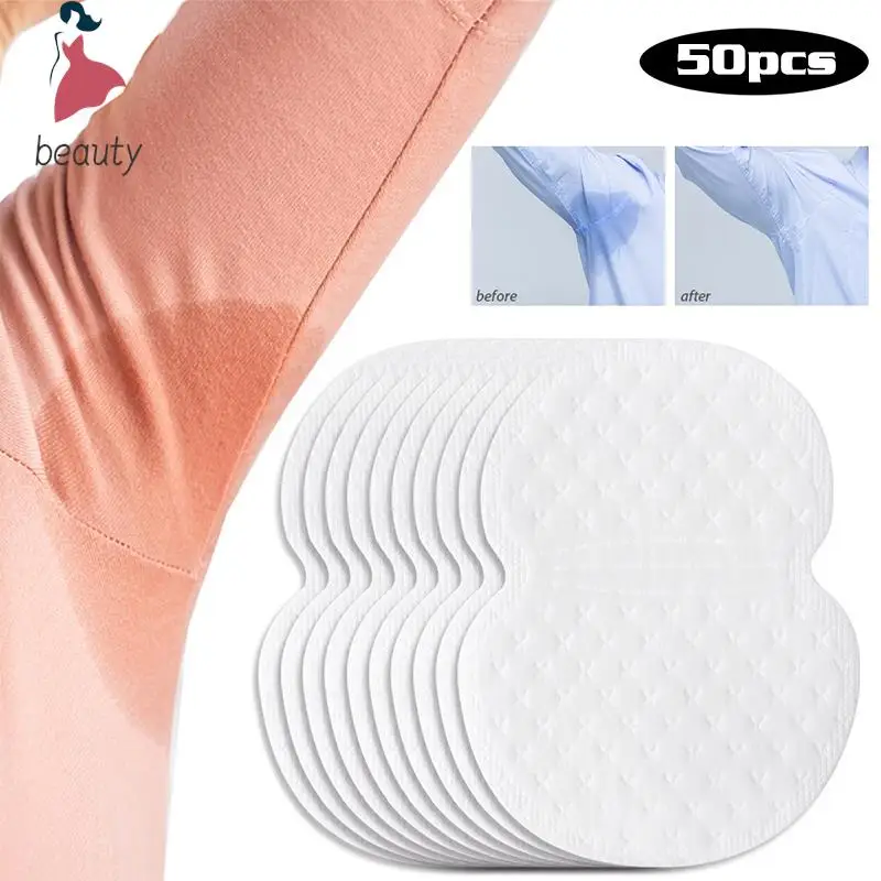 50Pcs  T-shirt Shape Sweat Pads Washable Dress Clothing Perspiration Pads Armpit Care Sweat Absorbent Pad Deodorant