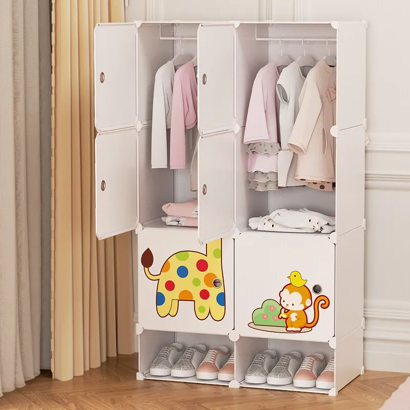 Plastic Cabinet Wardrobe Modern Display Open Living Room Partitions Clothes Bedroom Wardrobe Storage