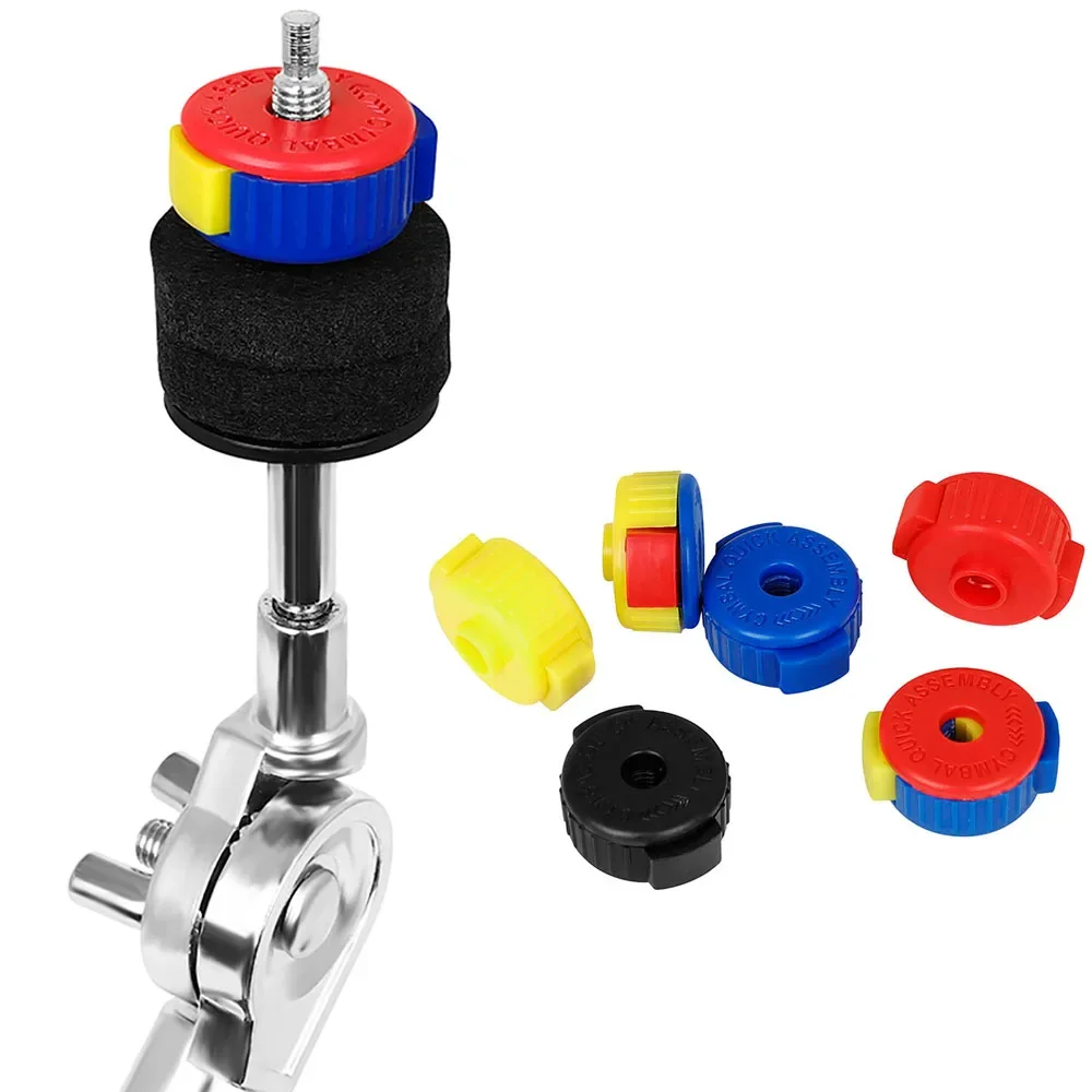 IRIN Drum Cymbal Quick Release Knob 5Pcs Coloured ABS Drum Set Knob Quick Assembly Mate Replacement Percussion Accessories