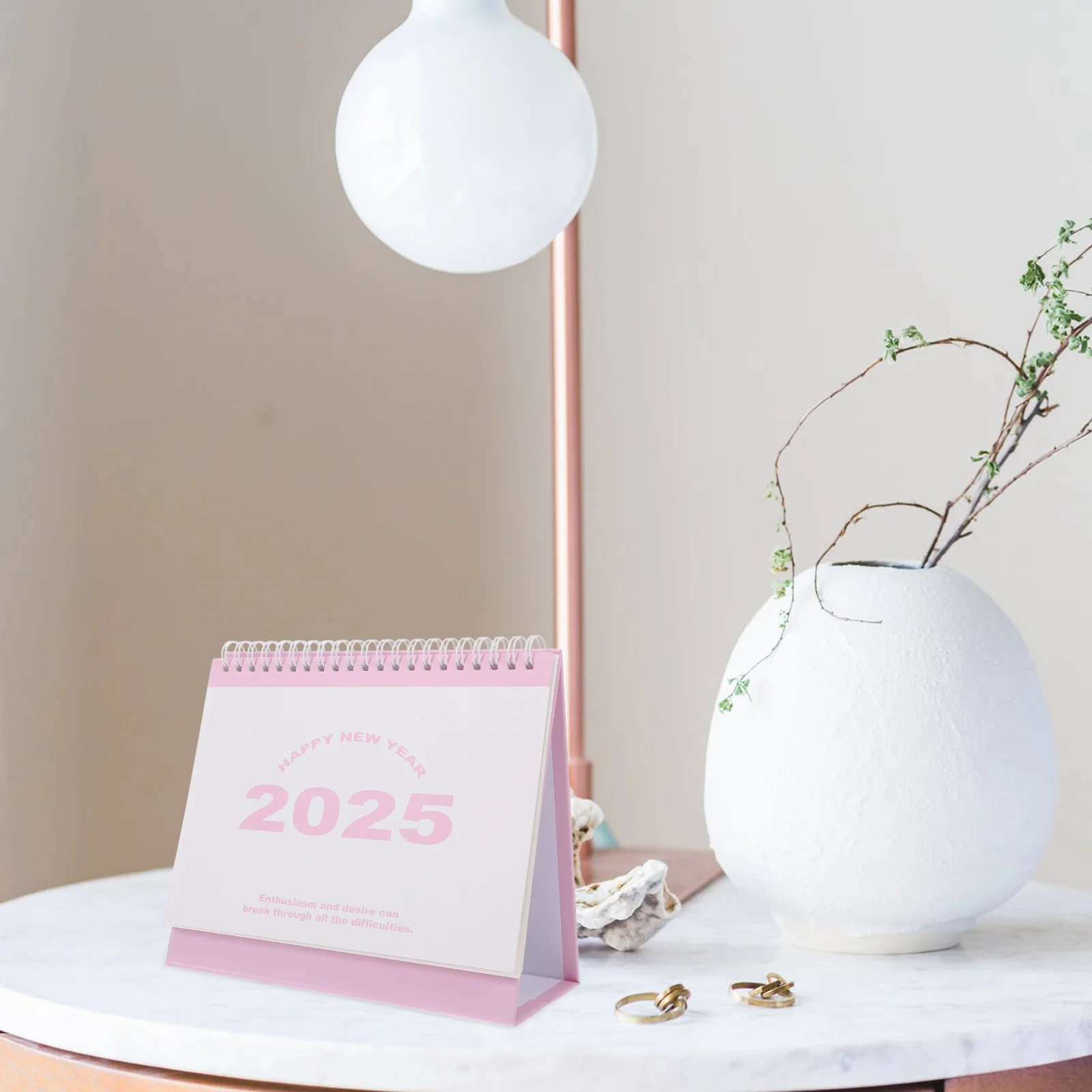 

English Version Desk Calendar Small 2025 Standing Notebook for Office Paper Decor