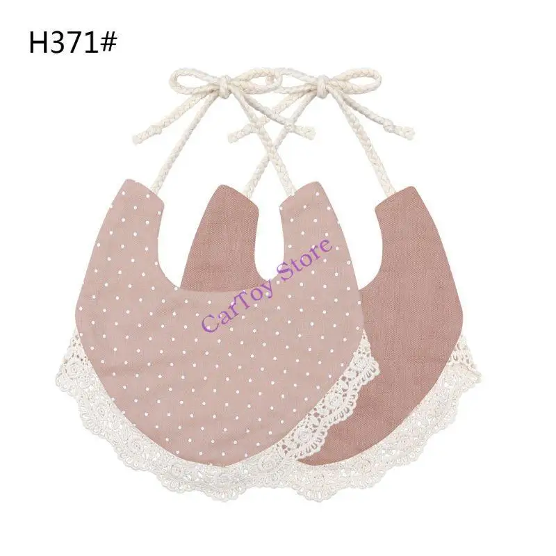 

634F Double Side Bibs Cotton Trim Boys Girls Props Bandana Countryside Costume Burp