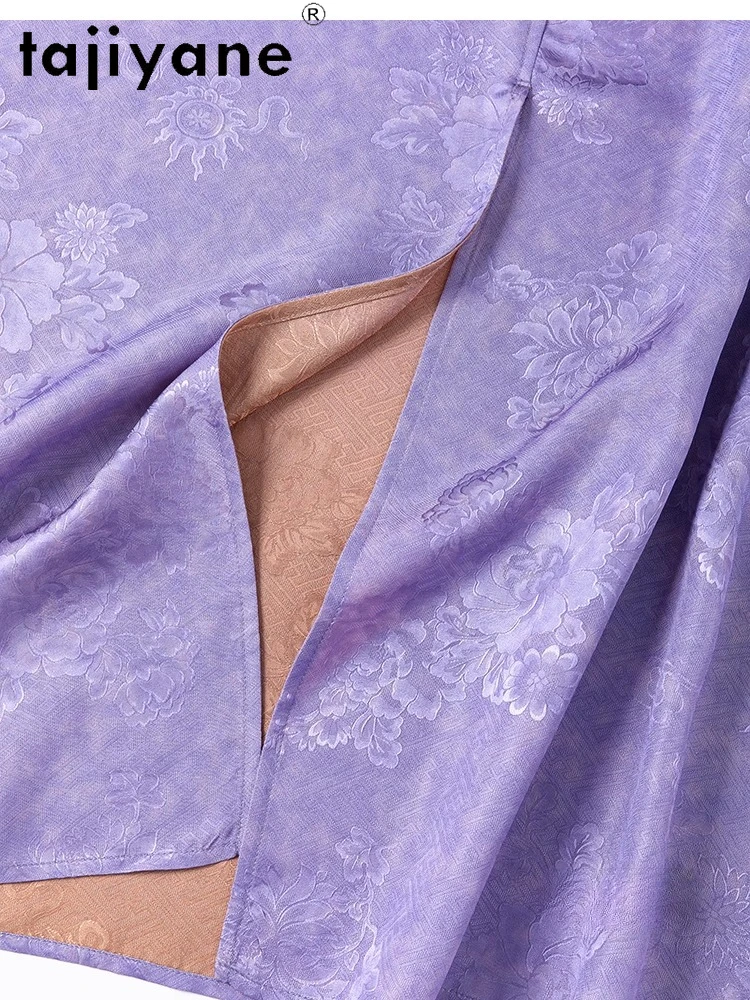 TAJIYANE 100% vera seta di gelso abiti lunghi donna estate 2025 gilet reversibile abito da festa abiti da donna vestiti плаokubе жletiе
