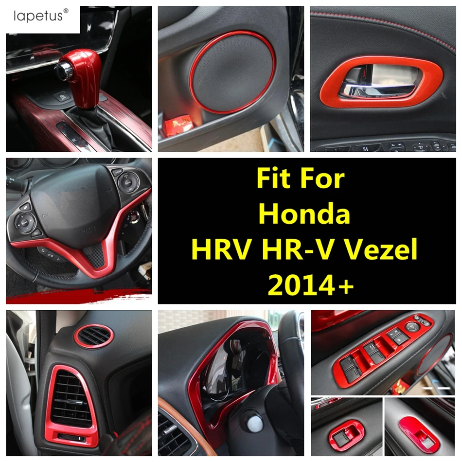 

Door Speaker Window Lift Dashboard Panel Steering Wheel Frame Cover Trim Red Accessories For Honda HRV HR-V Vezel 2014 - 2020