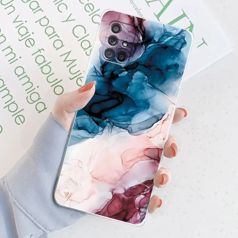 For Samsung Galaxy A71 Case Gradient Color Transparent Cases for Samsung A51 A515 A515F A 71 51 A51 Cover Silicone Back Bumper