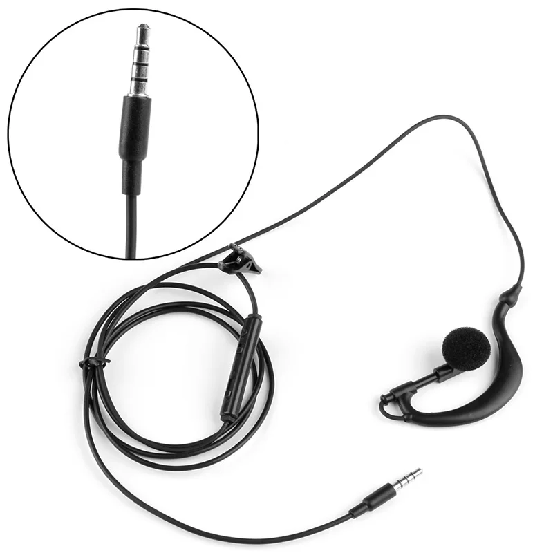 ALITER 3.5mm Single In-Ear Only Mono Earphone Earbud Headphone with Mic Ear hook headset For Phone