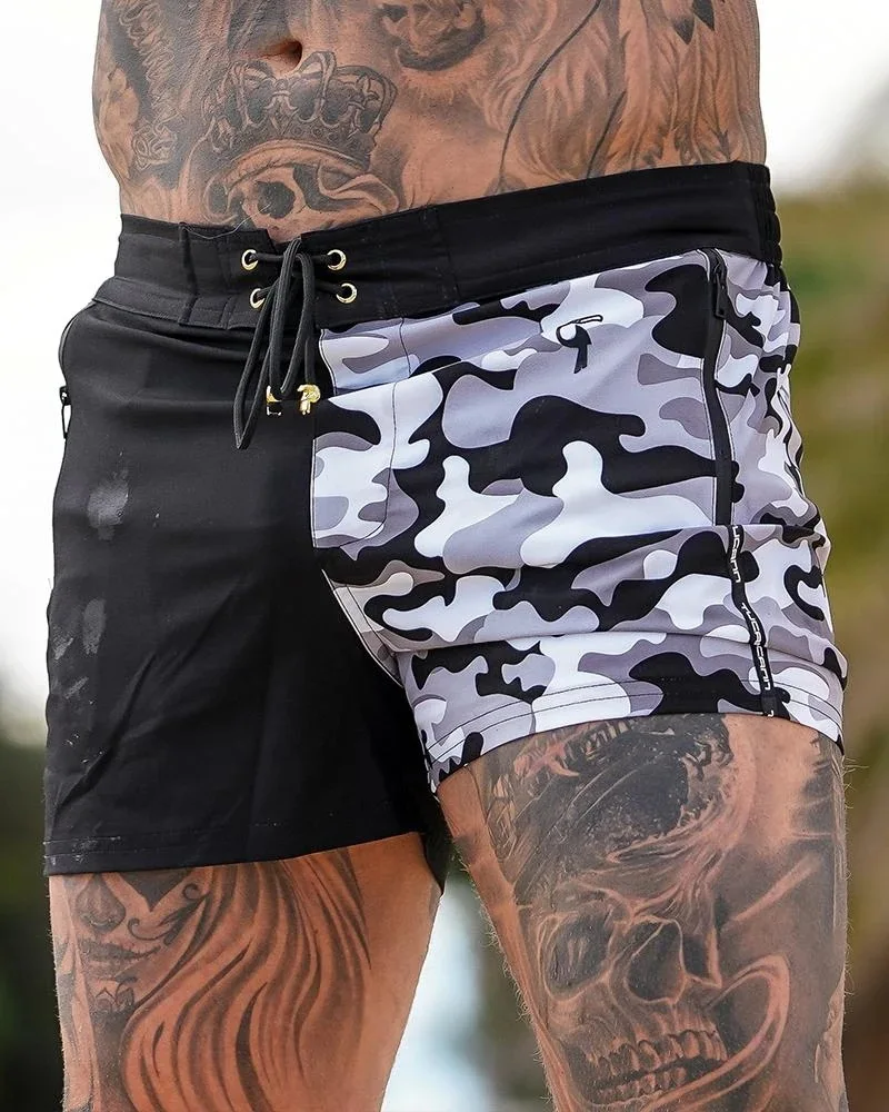 Men’s Summer Beach Swimming Pants Surf Shorts Quick Dry Trunks For Streetwear Clothing Running Sports Pants Swimsuit Short