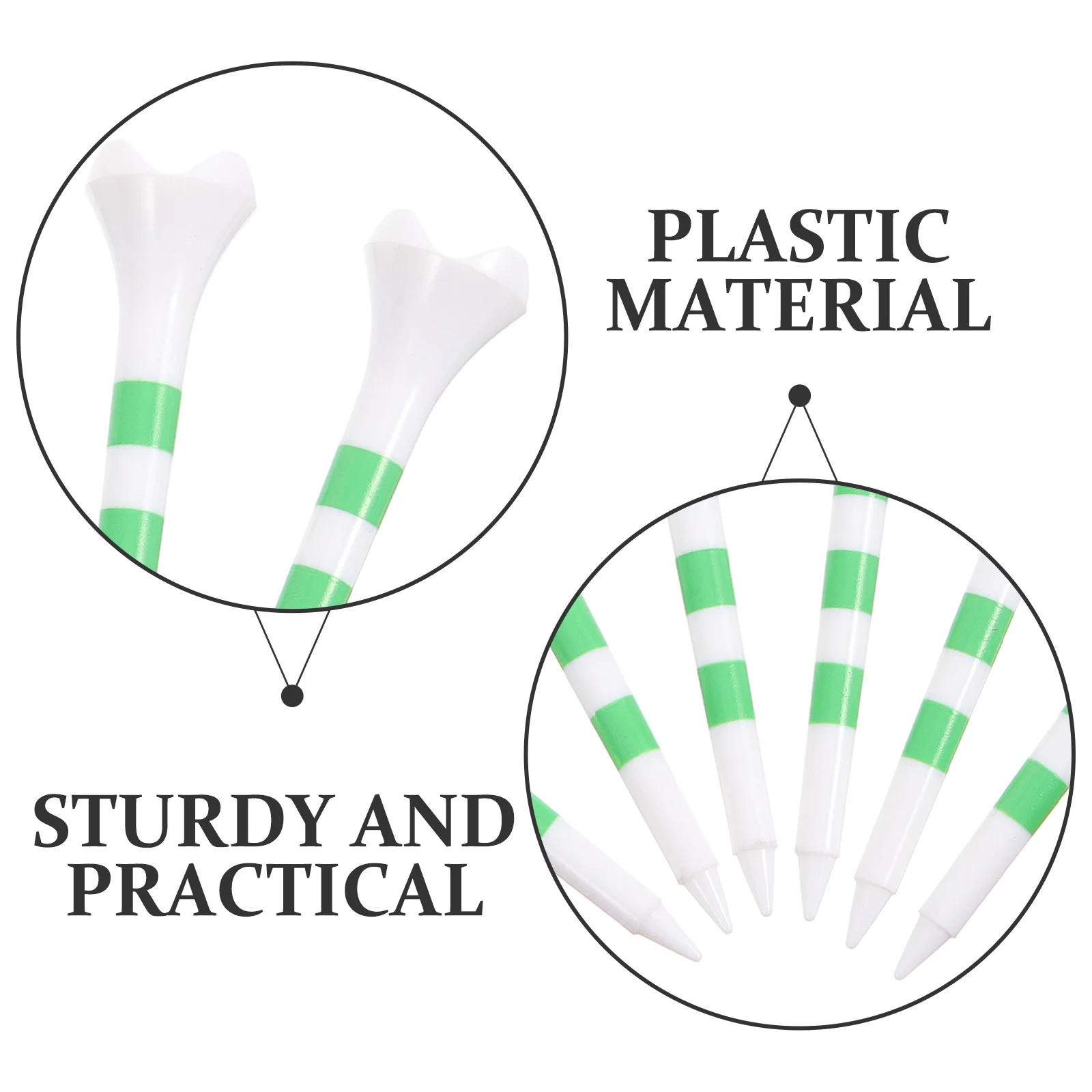 

20Pcs Professional Golf Tees Lightweight Wear-Resist Replaceable Spikes for Course Use Portable Convenient Golf Training