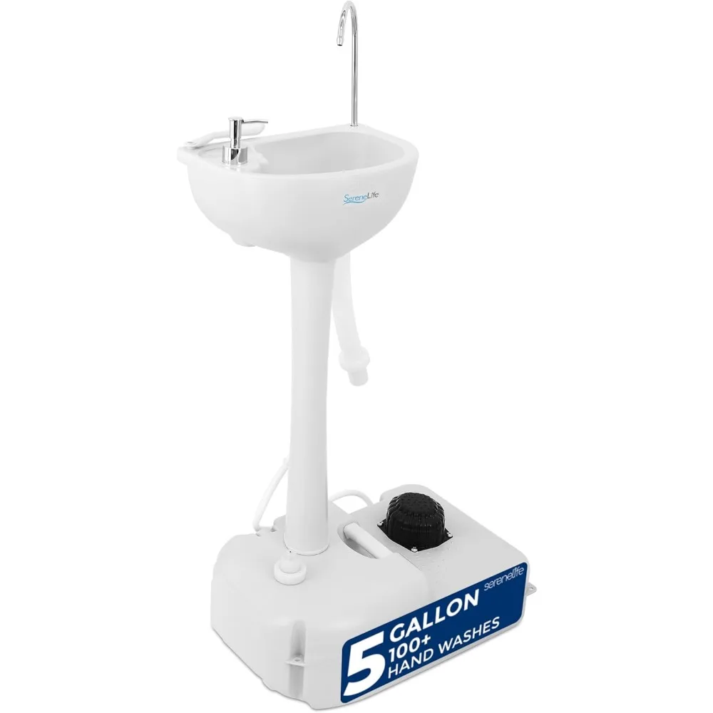 

Portable Hand Washing Station with Foot Pump Soap and Drain Hose for Outdoor Camping Events
