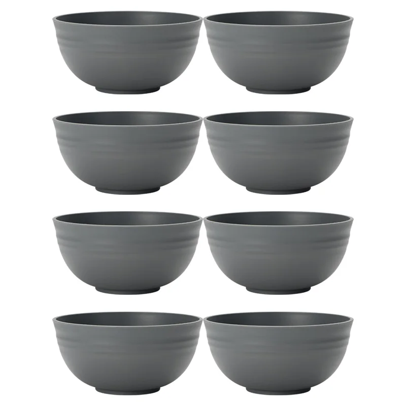 4/6/8pcs Grey serving bowl Reusable plastic cutlery for dessert snacks Portable Portable camping picnic serving bowls