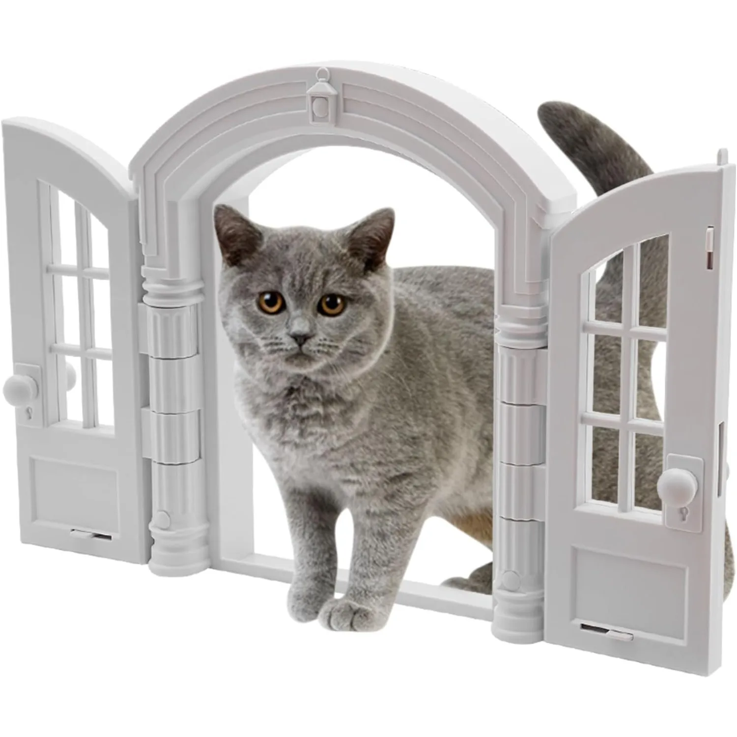 Cat Flap Door, 180° Open and Close Cat Door, Cat Door for Outdoor Door Suitable Weight Range for Cats Up To 10 Kg