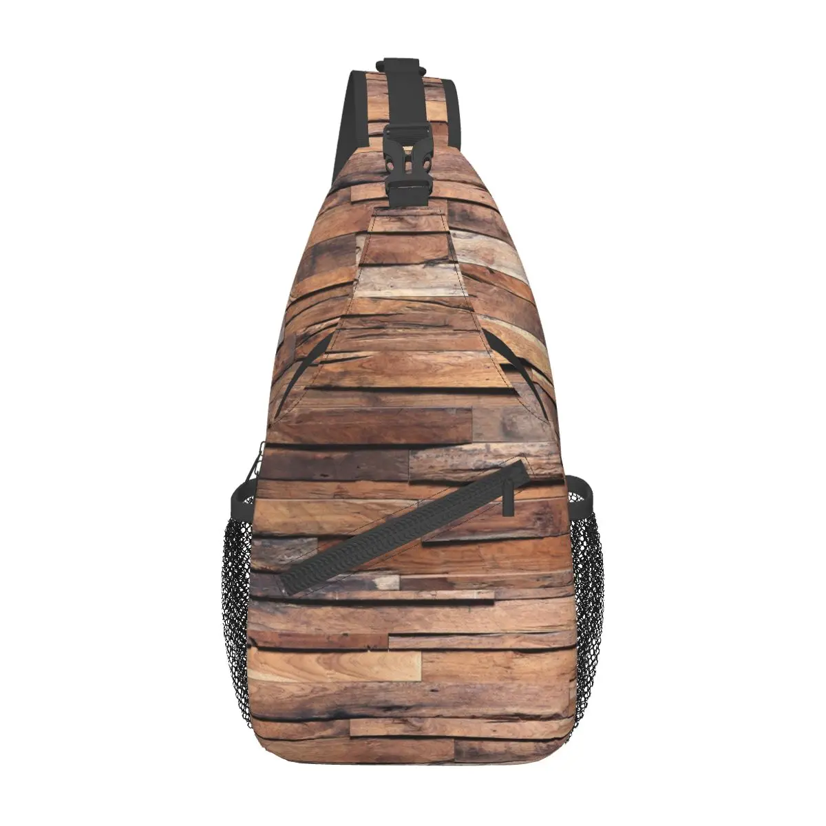 Pannellatura in legno Texture Vintage piccola borsa a tracolla petto tracolla zaino escursionismo all'aperto zaini fattoria Woods Cool Bag