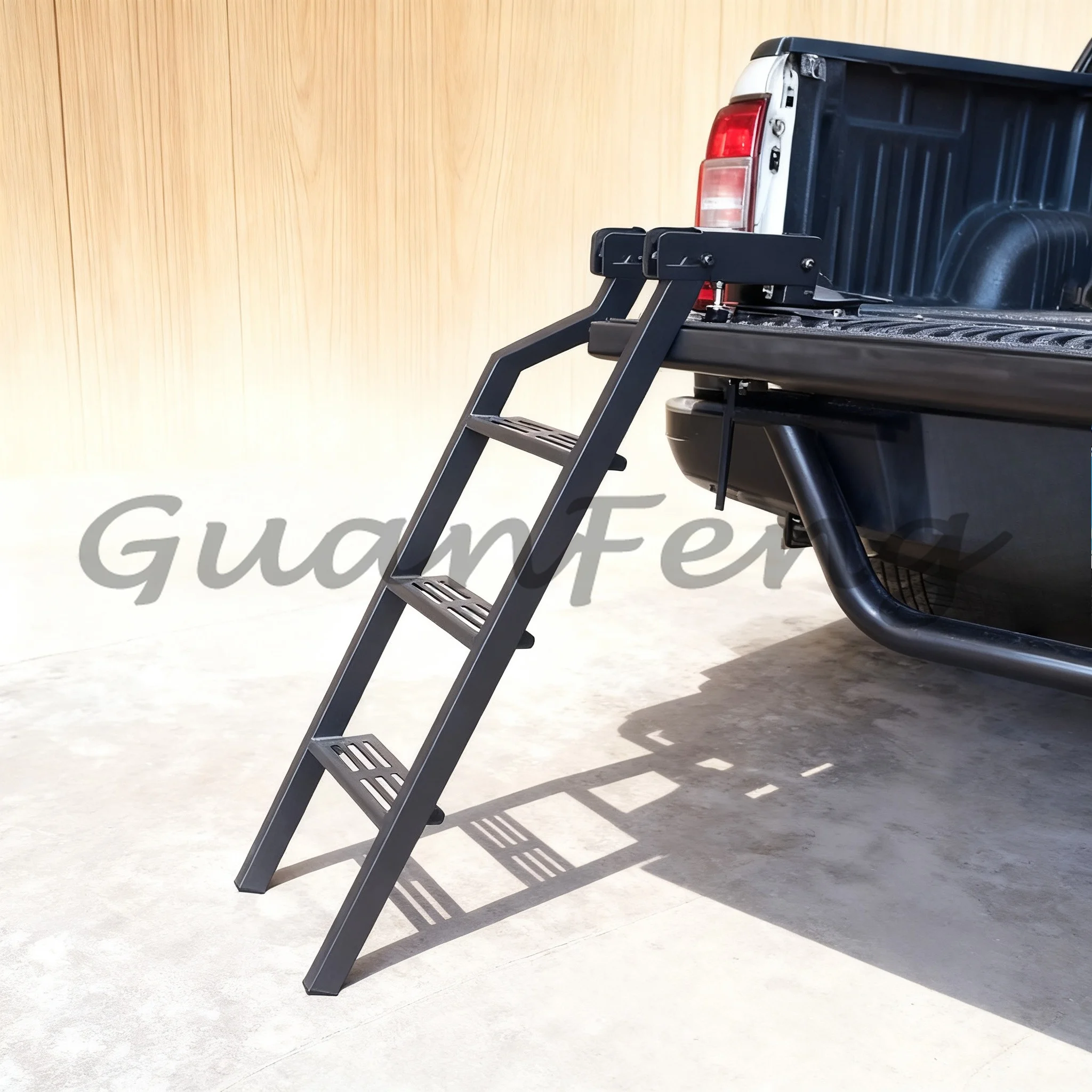 Universal 126CM Pickup Tailgate Folding Ladder, Rotatable Rear Gate Auxiliary Access Ladder