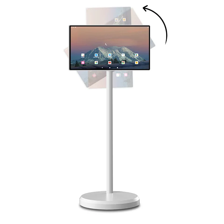 Televisor Portátil con Pantalla Táctil LED LCD Inalámbrica de 32 Pulgadas, Android 12, para Entretenimiento Familiar en Interiores, Color Blanco, con Soporte Digital