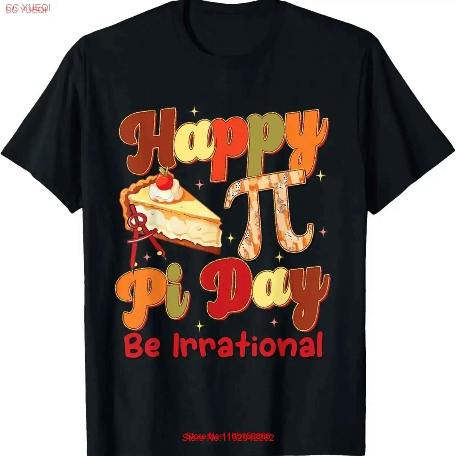 تي شيرت Happy Pi Day Pie Be Irrational Math Teacher تي شيرت عتيق مغسول وممتد ملابس مصممة مريحة ملابس الشارع الناعمة #1