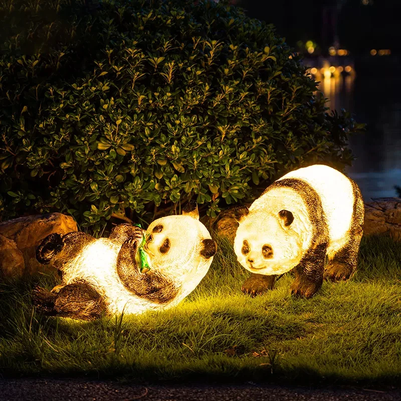 

Designer Minimalist Nordic Decoration Indoor Outdoor Floor Light Resin Art Panda Led Garden Lights Modern Floor Lamps
