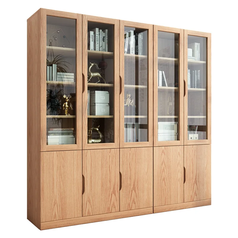 

Full solid with glass door modern floor-to-ceiling filing cabinet