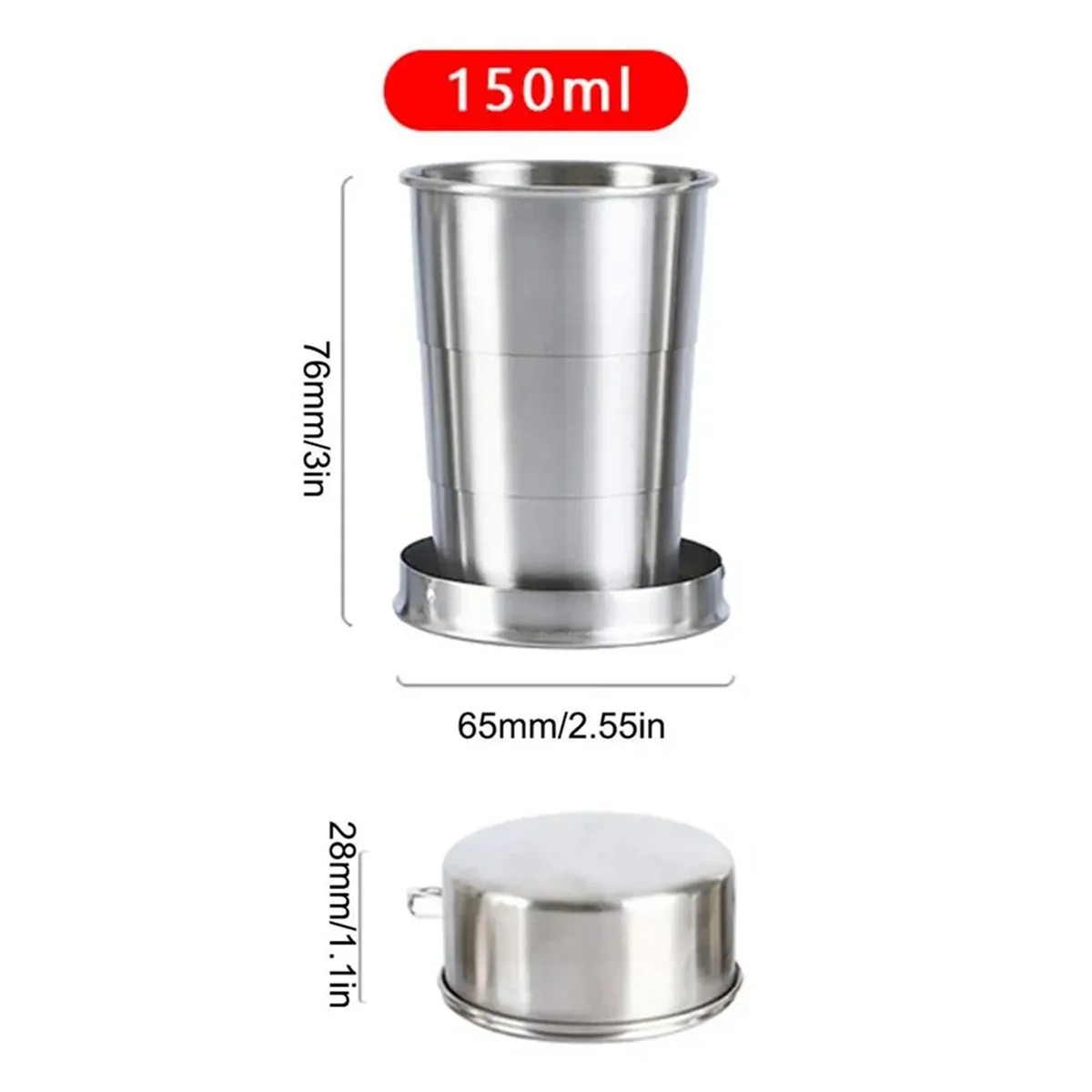 Portable Outdoor Travel Folding Foldable Cup Telescopic Mug Portable Stainless Steel Foldable Water Cup Outdoors 250MLJAS