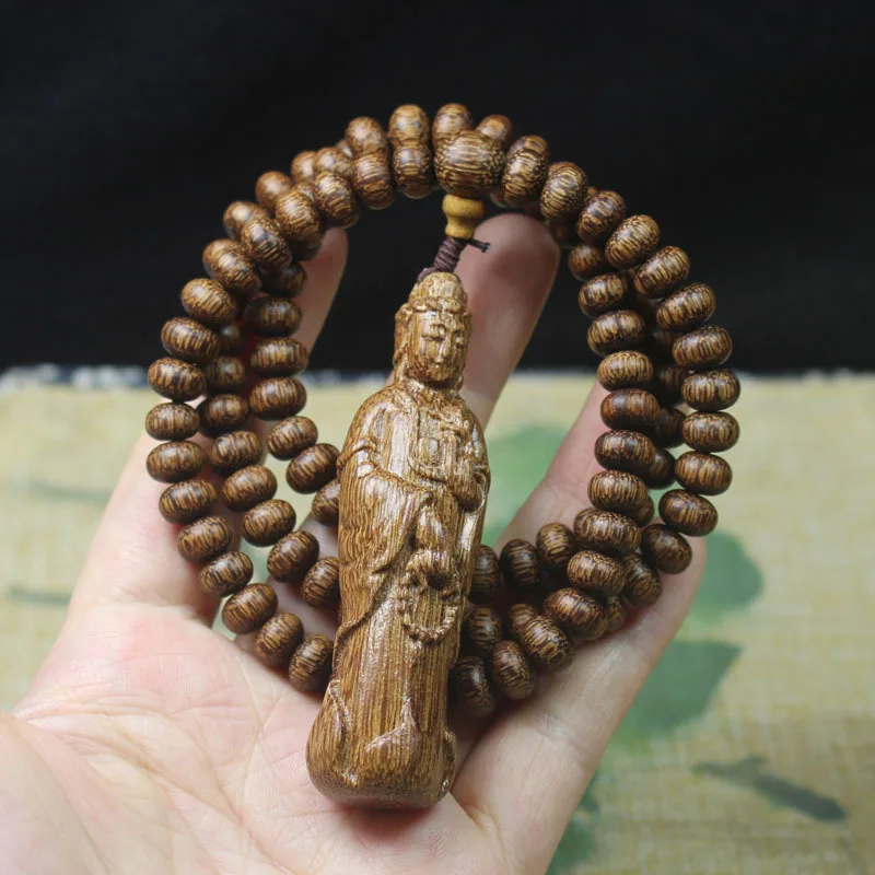 

Factory Wholesale Eaglewood Avalokitesvara Pendant Bracelet108Piece Avalokitesvara Pendant Beads Bracelet Men's and Women's Rosa