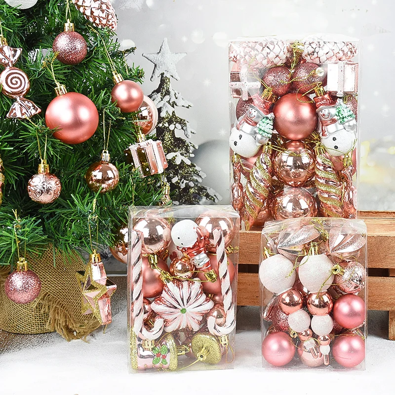 1set Christmas Balls Pinecone Candy Snowman Boots Star Gift Hanging Pendants Xmas New Year Home Decoration