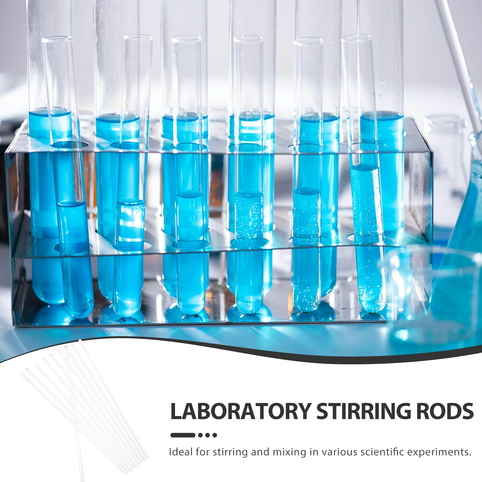 10Pcs Glass Stirring Sticks Lab Mixing Rods for Experimental Use Kitchen Bar Cocktail Preparation Heat Resistant Easy Clean