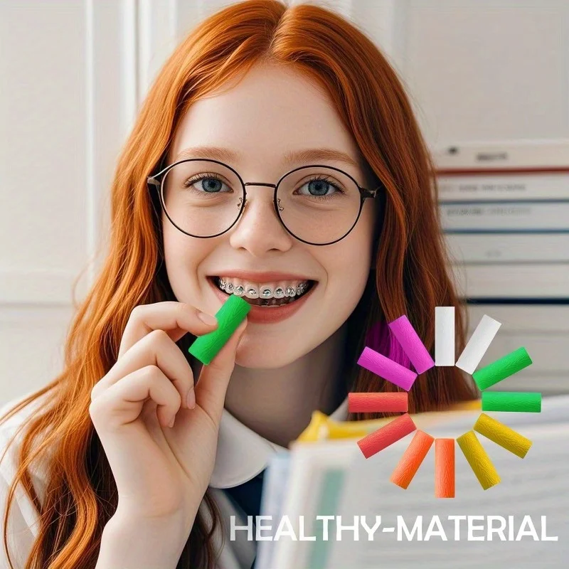 12pc Hot Sale Cylindrical Dental Chew Stick Oral Care Tools, Various Flavors, Mint, Apple, Strawberry, Grape, Etc Random Color