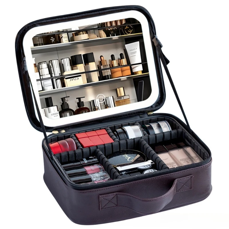 

Cosmetic bag case LED large capacity portable travel portable goods storage