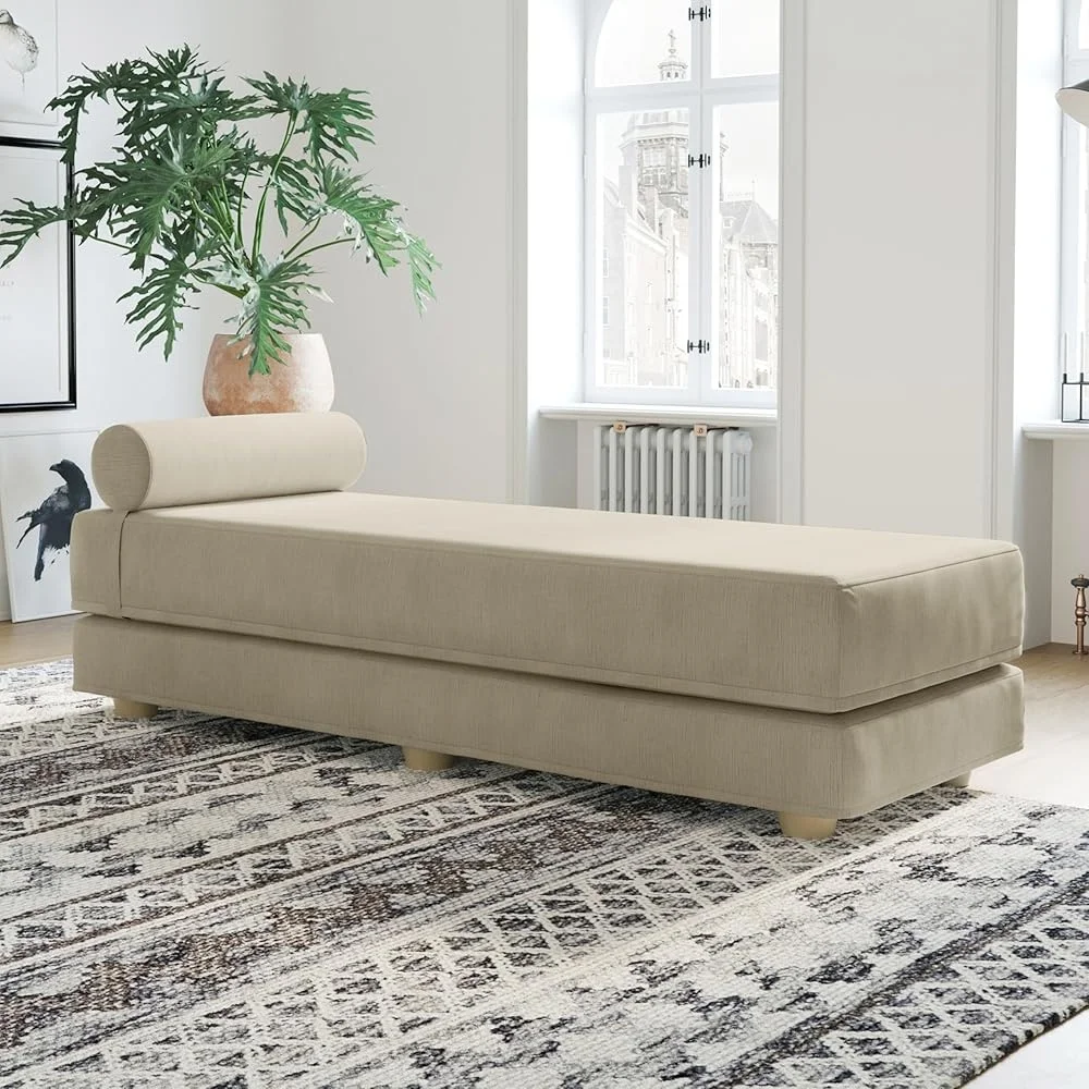 Alon Daybed Pieghevole Letto Queen Size Materasso Divano Letto Modulare Comodo Mobili per la Casa Copertura in Velluto Rinforzo Rimovibile