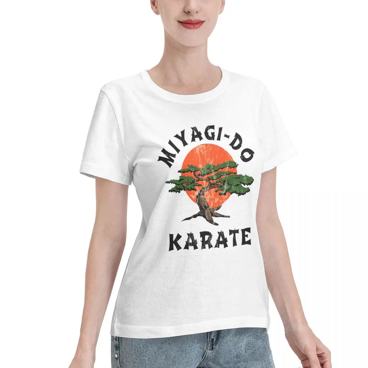 Sexy Miyagi Do Karate Distressed For Sale Women's Basic Short Sleeve T-Shirt T-shirts Classic High grade Fitness Funny Novelty