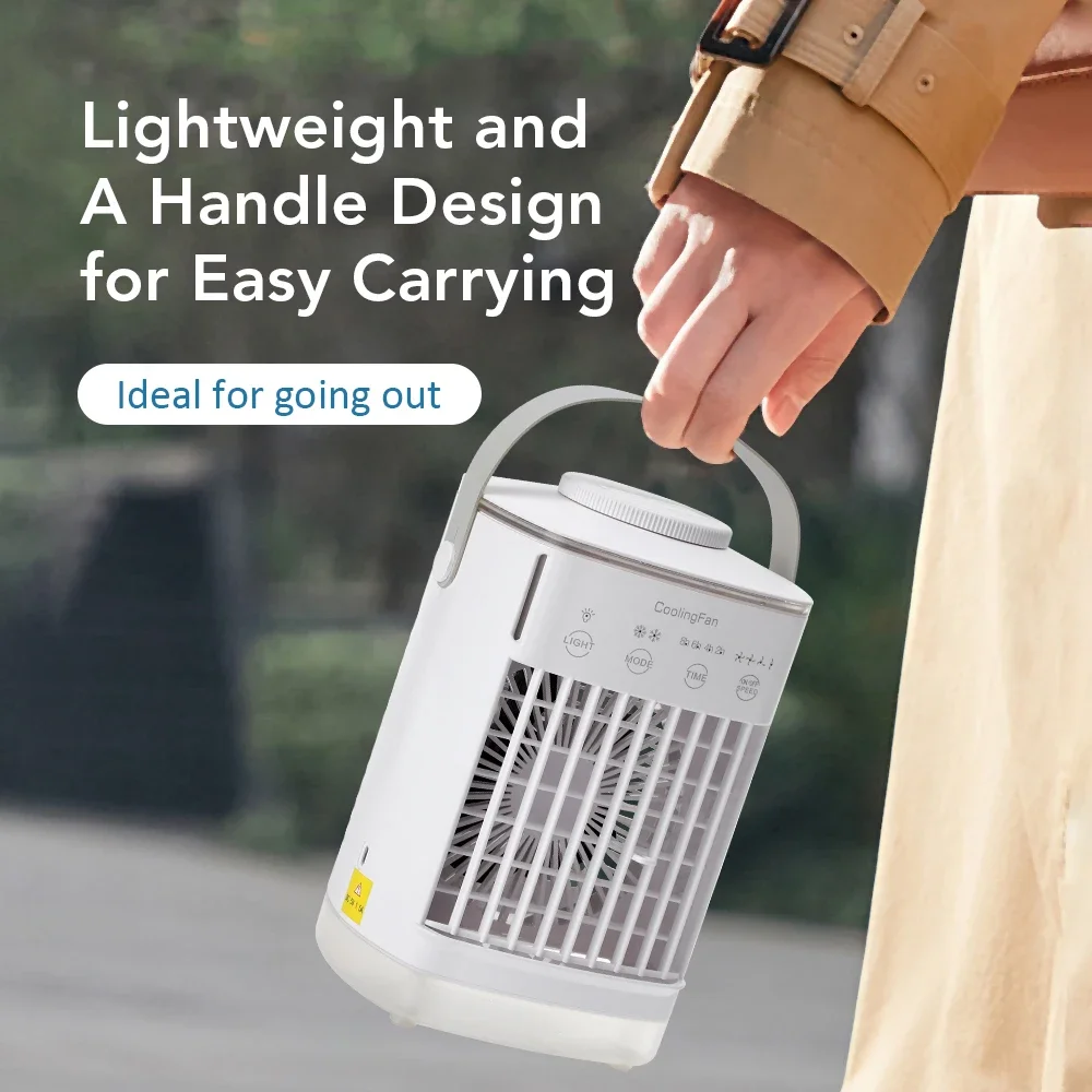 Nouveau! Ventilateur de climatiseur de bureau USB Portable, refroidissement par eau avec réservoir de 700ml, humidificateur et lumière d'ambiance colorée, refroidissement silencieux