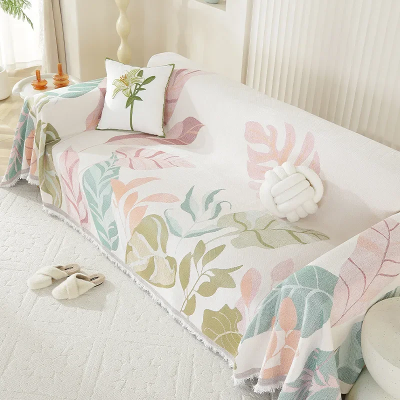 Winter Chenille Sofa Cover, All-Season Universal Full Coverage, One-Piece Sofa Throw Blanket