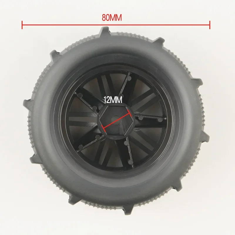 Neumáticos de playa para WLtoys, rueda de arena mejorada de 80mm, cubo hexagonal de 12mm, 144001, 124018, 124019, 12428, A, B, C, 12427, 144002, 1/14, 1/16, coche RC